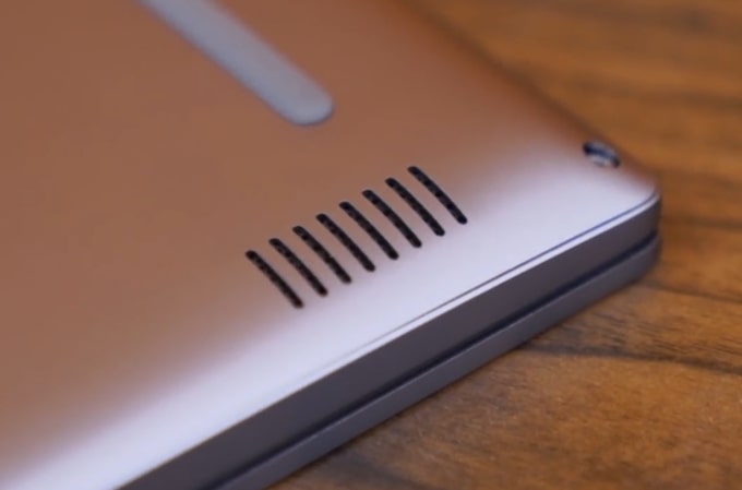 The down-firing speaker of Mi Notebook 14 Horizon laptop.